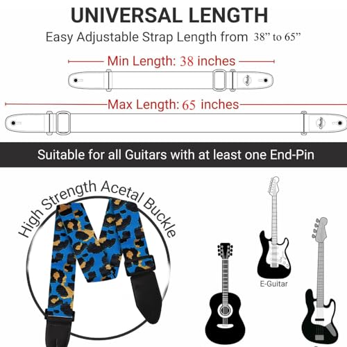 Image of DEVICE OF URBAN INFOTECH Guitar Strap Belt for Acoustic & Electric Guitar Adjustable Buckle Guitar Strap Modern Design Guitar Belt For Acoustic /Bass /Electric Guitars