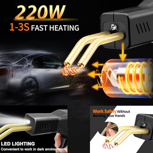 Miniatura 6 de 150w 2 En 1 Soldador De Plástico Con 800pcs Grapas, 20pcs Varillas 2pcs Herramientas De Suavización, Pistola Para Soldadura Kit Para Reparación Parachoques Negro