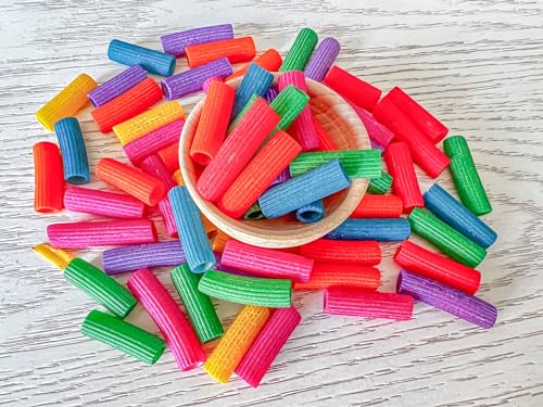 Image of 4 Cups of Rainbow Pasta Sensory Bin Filler for Sensory Table (Pack of 3)