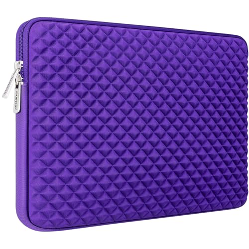 RAINYEAR 11-13 Inch Laptop Sleeve Compatible with 13" Macbook Air M5 M4 M3 M2 M1 Macbook Neo 13.3" & 14" Macbook Pro, 11" Chromebook Notebook Diamond Foam Shock Resistant Padded Case(Purple)