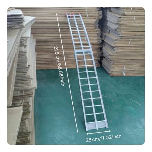 Rampa plegable de aluminio para carga, escalera ligera portátil para acceso vehicular, diseño plegable con tracción antideslizante, apta para motocicletas y camionetas, uso exterior miniatura 7
