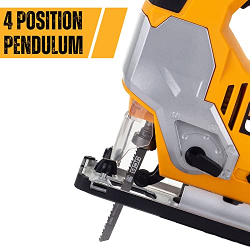 JCB 240V Corded Jigsaw, 4 Pendulum Settings & Tool Free Blade Change, Variable Speed & Built in Dust Blower, Cutting Capacity of 100mm for Wood and 10mm for Metal, 800W, 3 Year Warranty 5 JCB 240V Corded Jigsaw, 4 Pendulum Settings & Tool Free Blade Change, Variable Speed & Built in Dust Blower, Cutting Capacity of 100mm for Wood and 10mm for Metal, 800W, 3 Year Warranty - Image 5