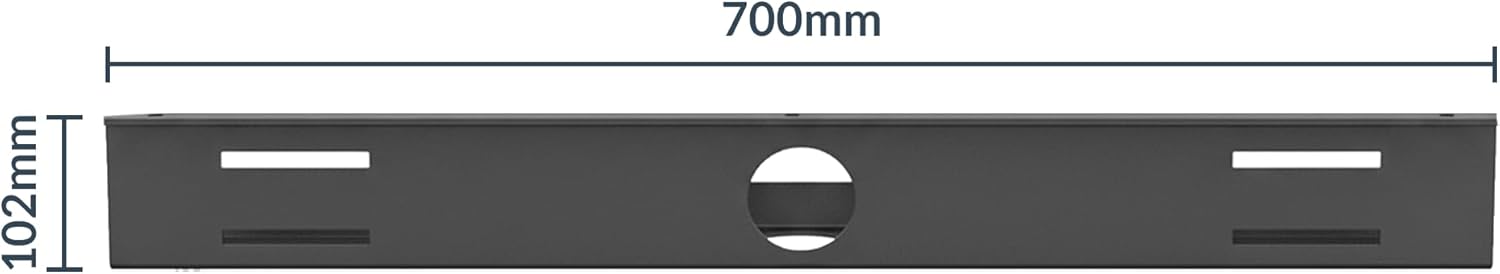 Desky Mini Cable Tray – Under Desk Wire Organizer with Mounting Screws, Compact Metal Cable Management Tray for Office Desks – Black