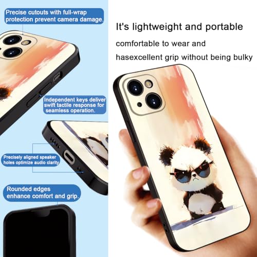 Cute Panda with Sunglasses for iPhone 14 Case- Cartoon Soft Shockproof Cover for Girls & Women & boy & Men(B1- Cool Panda with Sunglasses)