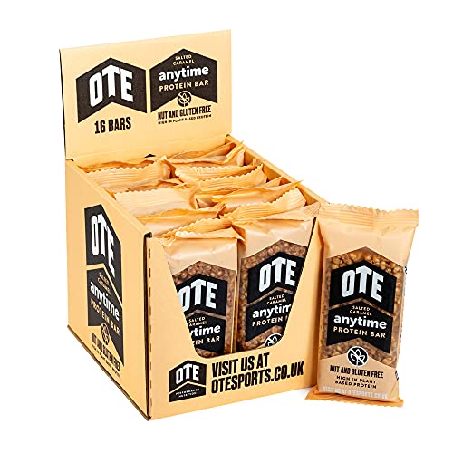 OTE Anytime Protein Bars – Low Calorie Protein Snack with Plant Based Protein – Suitable for Vegetarians – Post Workout Recovery – Box of 16