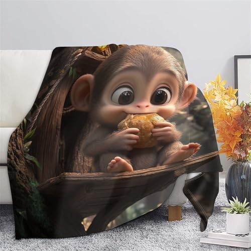Couverture singe 3D douce et chaude pour apaiser les nuits des petits et grands - 7