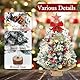 YSWOVUO Mini Weihnachtsbaum mit Beleuchtung LED, 60cm Kleiner Weihnachtsbaum mit Weißem Schnee und Baumspitze Stern, Tisch Weihnachtsbaum für Home Office Esstisch Desktop