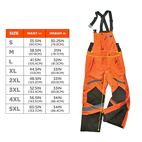 Ergodyne Glowear 8928 Insulated Thermal Bib Overalls, High Visibility, Weather-Resistant #TOP6