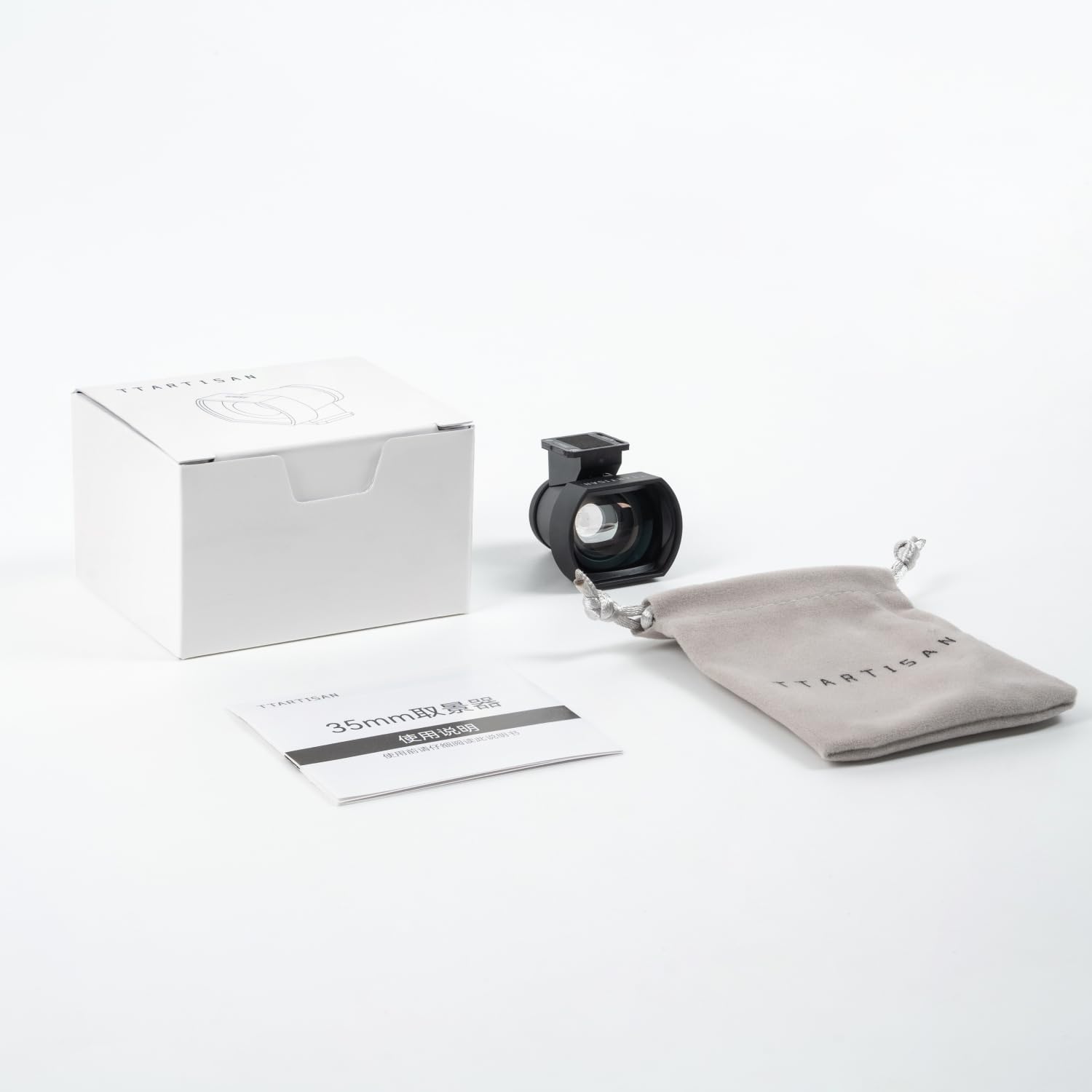 TTARTISAN Viseur optique de 35 mm pour appareil photo externe avec lignes de cadre de 35 mm, verre multicouche, boîtier en aluminium aéronautique, support de sabot flash, viseur léger de 25 g