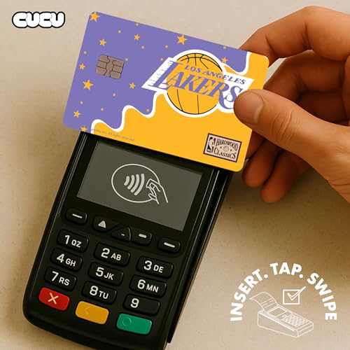 Los Angeles Lakers Uptempo Hardwood Classics Credits Credit Card Skin Debit Card Stickers for Key, Debit, Credit, Bank Card 4PCS Card Skin for Adults4