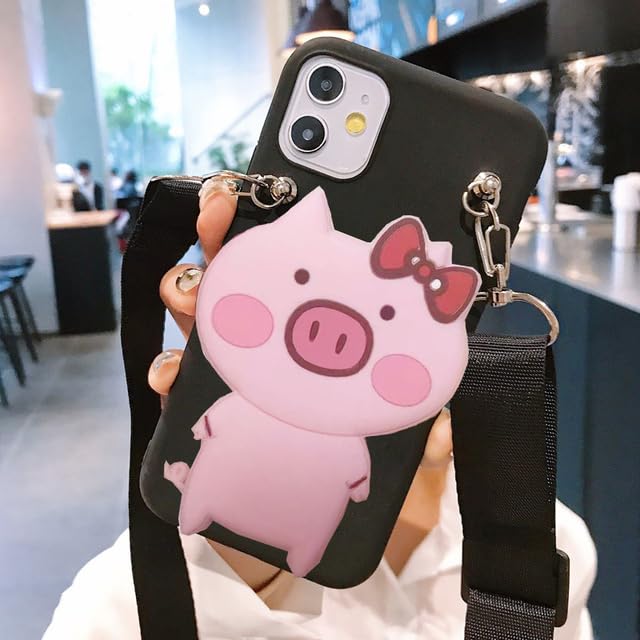 phone Cases - Cartoon 3D Mouse Соaпѕ Wallet Bags For LGs G9 G8X ThinQ G7 Plus G6 G5 G4 G3 Stylo 4 5 6 7 5G Cute Cat Soft Cover (BigPig Black For LGs G6)
