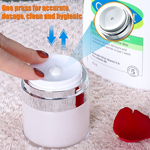 Airless Pump Jars, 1.7 Oz Moisturizer Pump Dispenser, Acrylic Lotion Dispenser, Pump Moisturizer Container For Thick Moisturizer, Skincare Cream, Travel Lotion Container (2 Pack) #TOP1