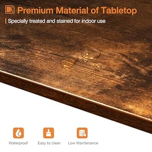 ODK 63 inch Bar Table, Bar Height Pub Table, Counter Height Bar Table, Rectangular High Top Kitchen & Dining Counter Tables with Sturdy Legs & Easy-to-Clean Top, Indoor use, Rustic Brown ODK 63 inch Bar Table Bar Height Pub Table Counter Height Bar Table Rectangular High Top Kitchen Dining Counter Tables with Sturdy Legs Easy to Clean Top Indoor use Rustic Brown