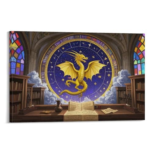 Toile murale dragon de haute qualité pour tableau de salon élégant style ferme 40x60