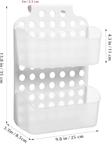 Miniatura 3 de Cesta de ducha colgante ajustable para colgar sobre la puerta, organizador de ducha, estante de almacenamiento de baño, estante con cestas