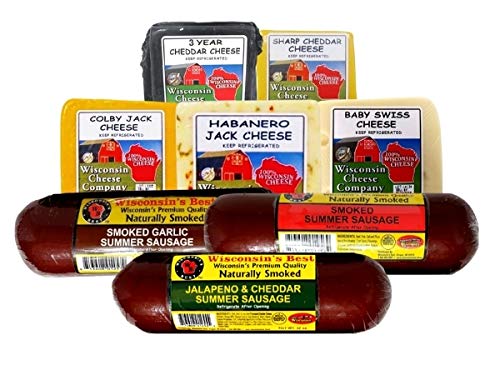 Wisconsin Cheese Company - Caja de regalo Wisconsin Elite Specialty Cheese & Salchichas  Caja de regalo enorme  Perfecto para fiestas, tableros de disponible en Yaxa Mexico