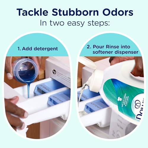Image of Downy Rinse Laundry Odor Remover, Cool Cotton Scent, 62 fl oz, Fabric Softener and Laundry Odor Removal Rinse, Fights Odors at the source, HE Compatible