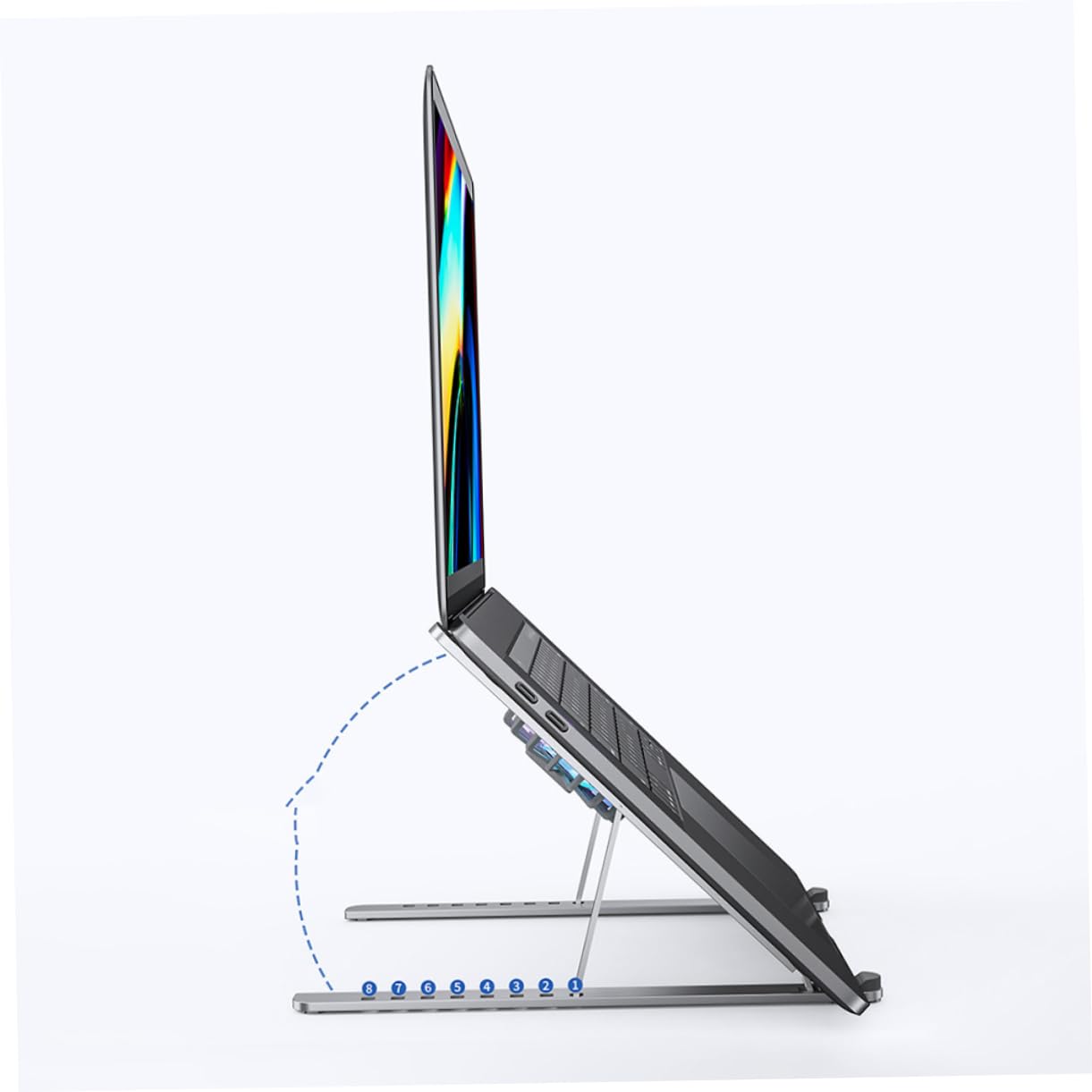 Uonlytech Verstellbarer Gaming Laptop Kühler aus Aluminiumlegierung mit Turbinen Saugfunktion und Innen Sowie Außenluftzirkulation für Effiziente Kühlung und Arbeit