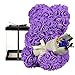 Cadeaux Saint Valentin, Ours Roses Artificiel, Ours en Peluche Mignon, Ours à Fleurs, FêTe des MèRes, Cadeau d'anniversaire, Douches Nuptiales, avec BoîTe Cadeau Transparente(Violet)