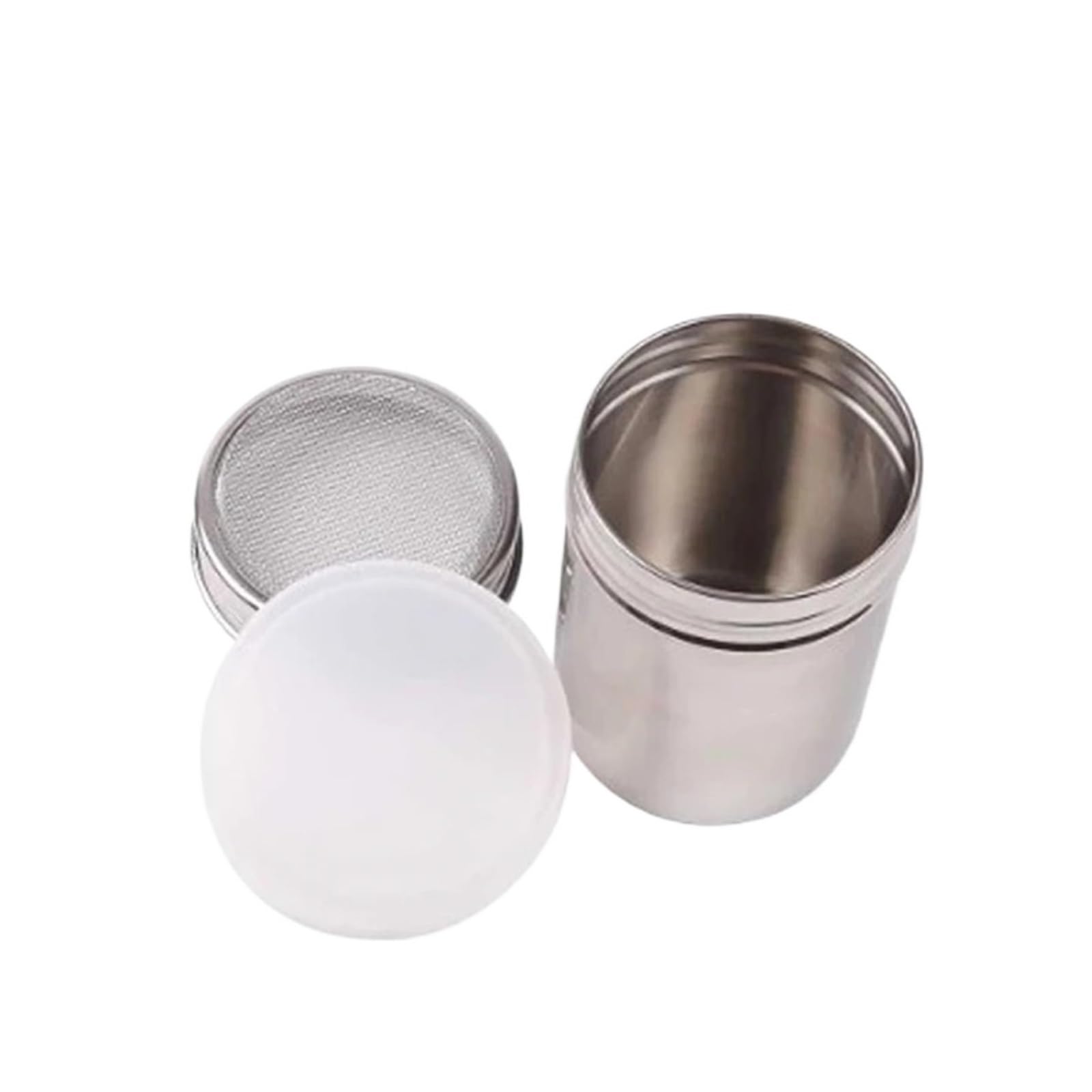 3 uds tarro de especias acero inoxidable tapa giratoria pimentero Para Casa | Salero for glaseado de cacao y azúcar en polvo(L)