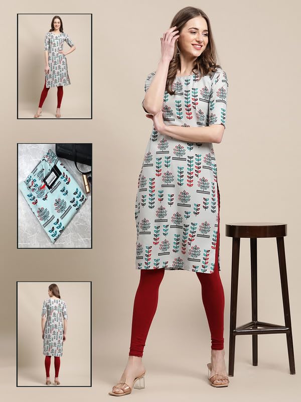 Pinkmint Printed Kurti For Women's Ll Straight Kurtis For Women's Ll Stylished Kurti (Pack Of 6)