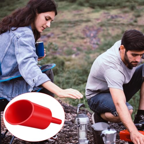 Image of 2 Pcs Liquid Fuels Filter Funnels Red Vented Funnels for Releases Air & Expedites Filling to Help Pour Fuels Without Spills or Waste for Stoves Lanterns Heaters Tools