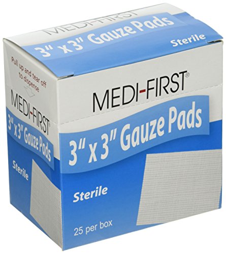 Medique Products 61273 Sterile Gauze Pad, 3-Inch by 3-Inch, 25 Per Box, White
