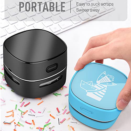 Image of ODISTAR Desktop Vacuum Cleaner, Mini Table dust Sweeper Energy Saving,High Endurance up to 400 mins,360º Rotatable Design for Keyboard /Home /School /Office (Black)