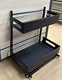 YunNasi 2 Etagen ausziehbare Unterspüle Aufbewahrung Küche Organizer Schrank Schiebekorb Schublade Regal unter Spüle Rack Gewürzregal Metall Organizer für Küche Badezimmer Höhenverstellbar (Stil 2