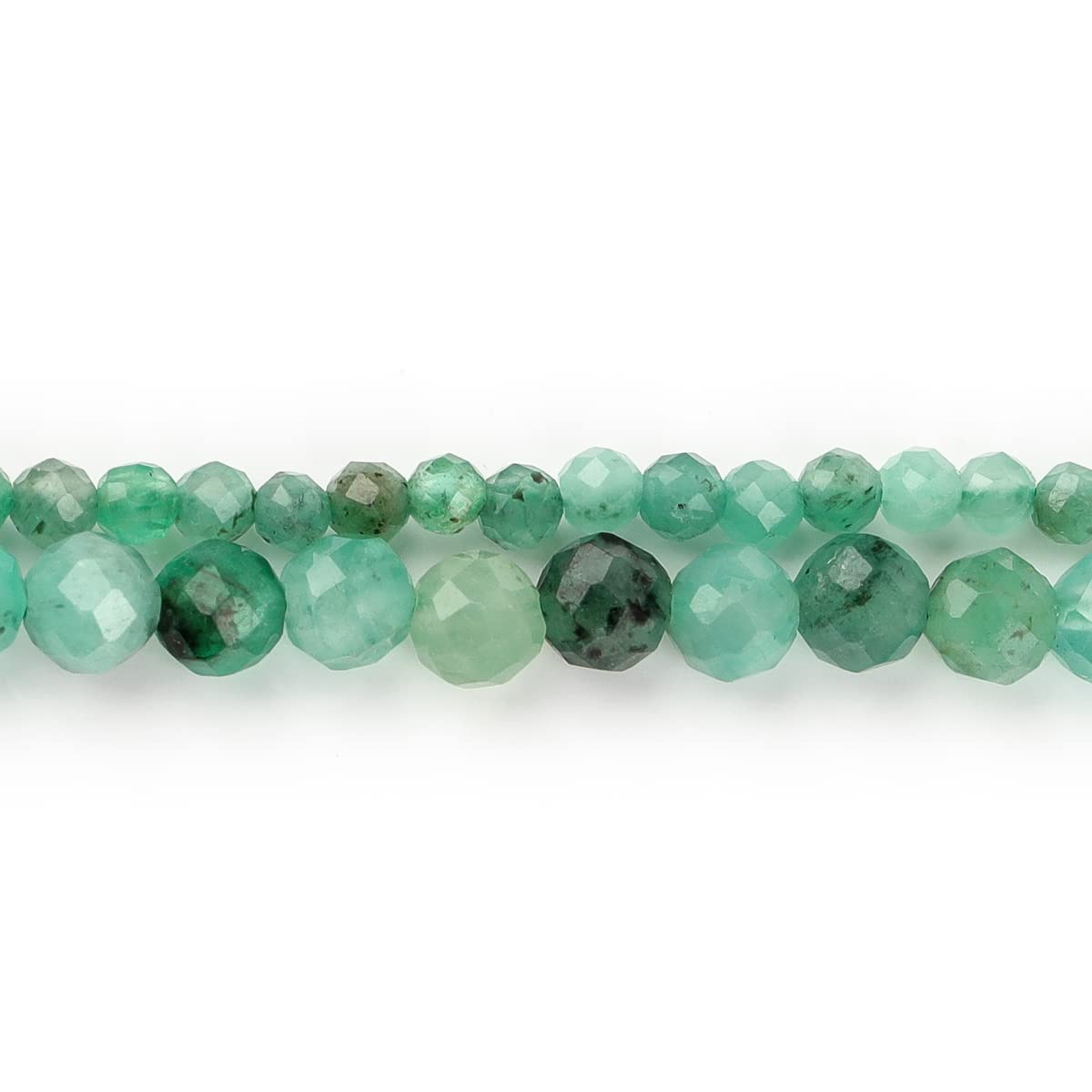 GEM-Inside AA, 3 mm, natürlicher grüner Smaragd, Quarz, facettiert, rund, winzig, kleine Abstandshalter, Perlen für Schmuckherstellung, Armband, Ohrringe, Charms, voller Strang, 38,1 cm