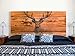 Oedim Tête Lit PVC Impression numérique | cerf sur Imitation Bois Marron | Plusieurs Tailles | tête Original et économique 100x100cm