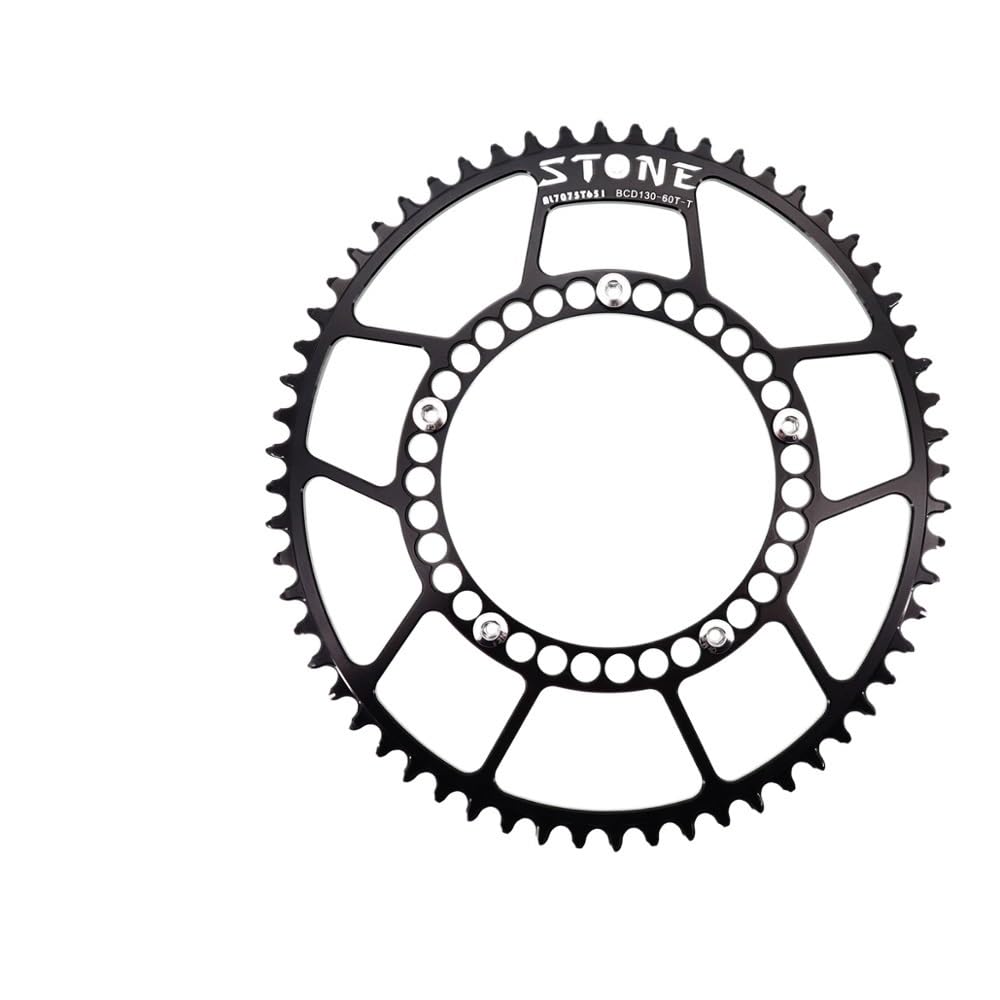 Platos para Bicicletas Chainring 130BCD Oval Road Bicicleta Plegable 40 42 48 50 52 55 56 58 60T Rueda de Cadena Plato Ovalado 32 MTB (Tamaño : 60, Color : Hollow Black)