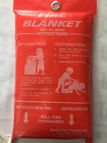 Hetvin Blanket Fire Protection Shelter Safety for Kitchen, Fireplace, Car, Camping Fire Rescue Flame Retardant Sheet, Fire Safety Blanket, Small, Red