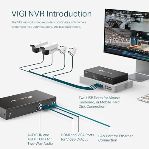 Image of VIGI 8-Channel NVR1008H Network Video Recorder, 4K HDMI Output, H.265+ Compression, 80 Mbps, Two-Way Audio, Remote Monitoring Compatible with TP-Link
