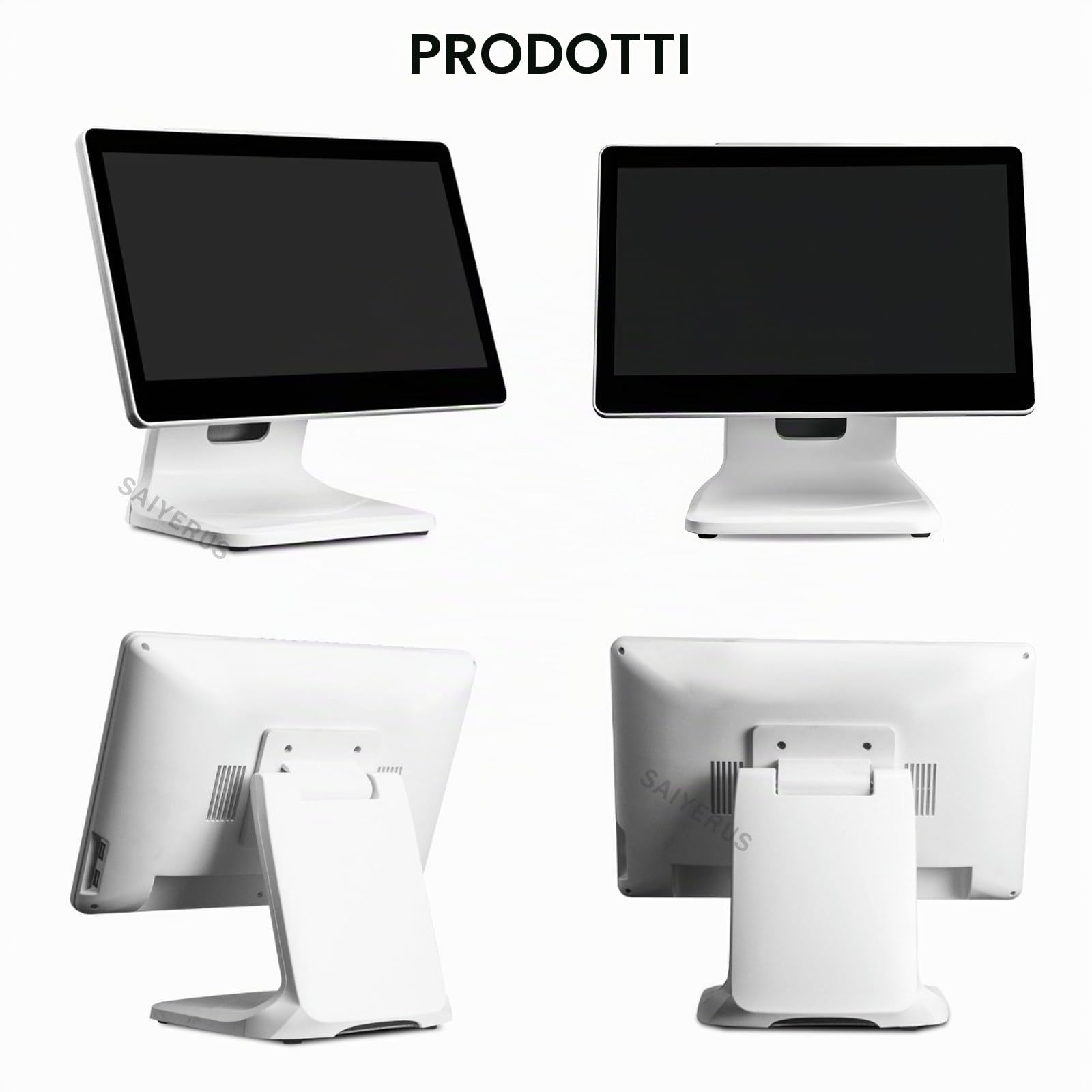 Terminale POS per Piccole Imprese, Registratore di Cassa per Punti Vendita al Dettaglio e Ristoranti con Windows-10, Touch Screen da 15,6", 4gb di RAM, Ssd da 64gb, 1920x1080 Pixel, i3-CPU