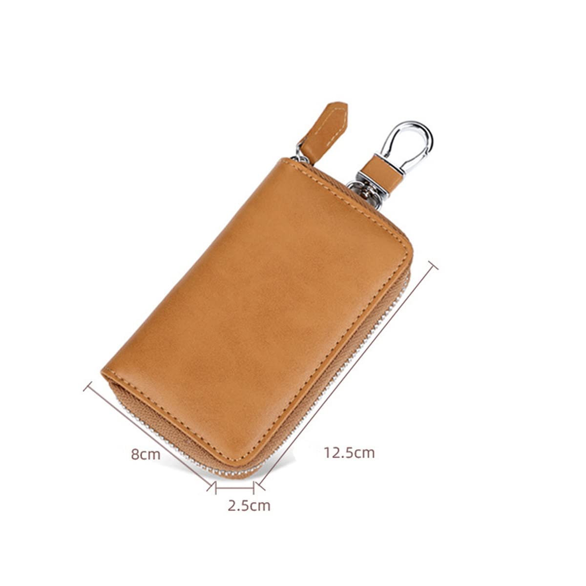 Skórzany samochód, pudełko na klucze， Skórzane etui na klucze z klamrą na kluczyki do samochodu dla mężczyzn 12,5 x 8 x 2,5 cm