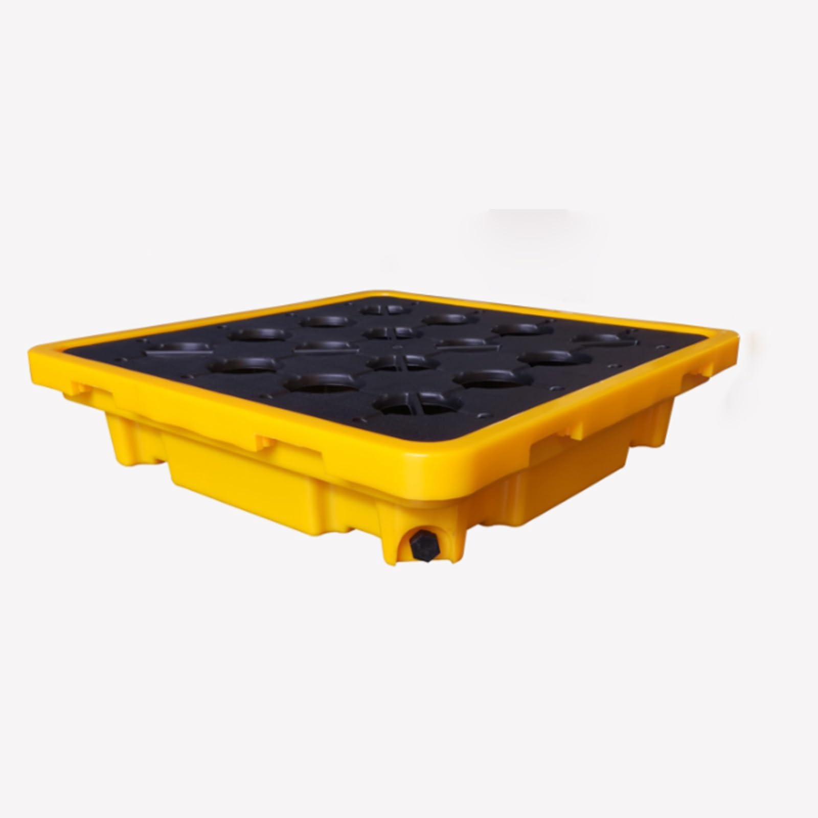 QUSYZD Spill Containment Tray with Drain Outlet, Stackable Modular Platform for Oil Barrels, Prevents Leaks and Spills,C