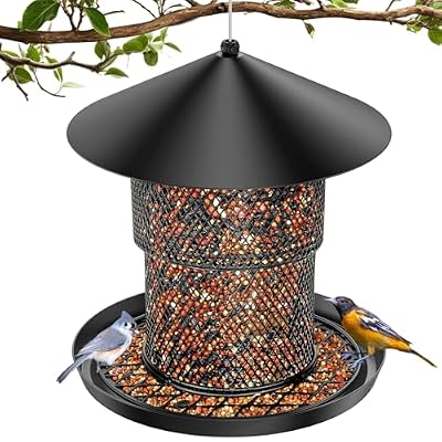 Bird Feeder for Outdoor Hanging, No Mess No Spill and Squirrel Proof Feeder