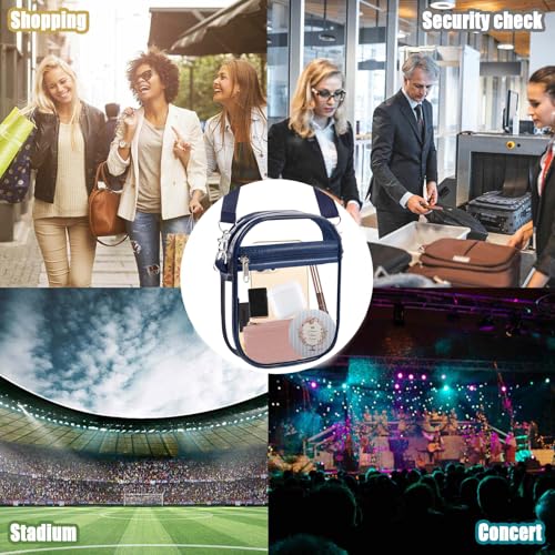 Image of Fibrdoo Clear Crossbody Purse Bag, Clear Bag Stadium Approved with Front Pocket for Concerts Sports Festivals