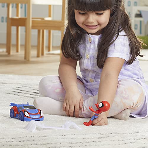 Image of Spidey and his Amazing Friends Spidey Web Crawler Set, 4-Inch Scale Action Figure and Vehicle, Marvel Preschool Super Hero Toys, Kids Easter Gifts, Ages 3+