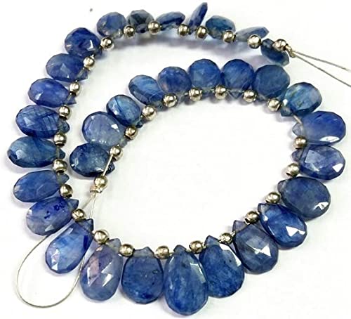 LKBEADS Niebieskie szafirowe szklane wypełnione fasetowane koraliki gruszkowe, bardzo dobra jakość, 6 x 8 mm - 7 x 11 mm, sznurek 6 cali [E1934] Szafir wypełniony szkłem