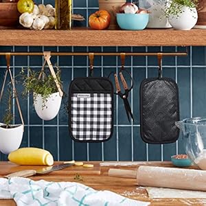 Kitchenaidginghampotholder2packsetonyxblack7x10 Urban Country Home Decor Kitchenaid gingham pot holder 2 pack set onyx black 7×10 urban country home decor