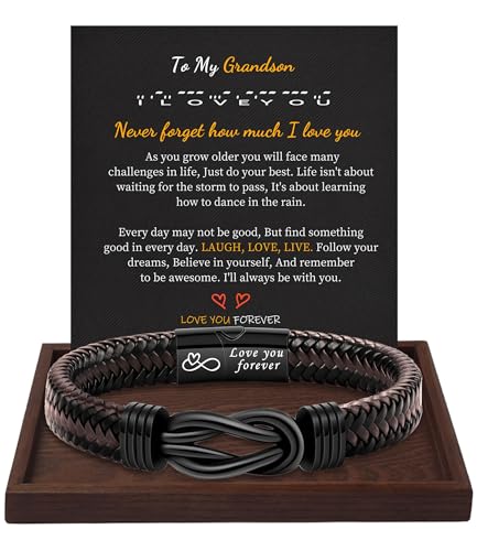 Inspirational Gifts for Men Morse Code Bracelets Mens Bracelets Graduation Gifts for Him Fathers Day Adjustable Leather Bracelet Motivational Birthday Annivesary Jewelry Stocking Stuffers for Men