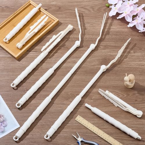 Image of WEBEEDY 6 PCS Duster Adjustable Length Handles Extendable Replacement Handles Compatible with Swiffer Duster Refill White Adjustable Pole Handle for High or Lower Cleaning Home Accessories