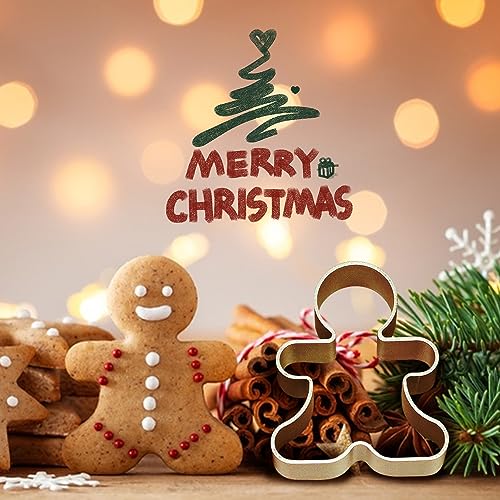 Bilipala 6 Pieces Metal Gingerbread Man Cookie Cutter Christmas Lebkuchen Cookie Molds thumb #3