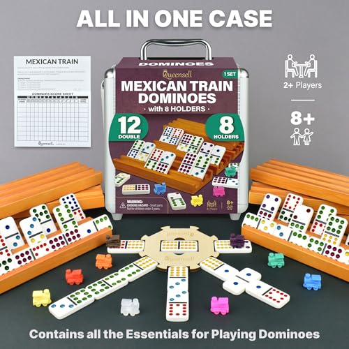 Mexican Train Double 12 con 8 Soportes y Tapete miniatura 4
