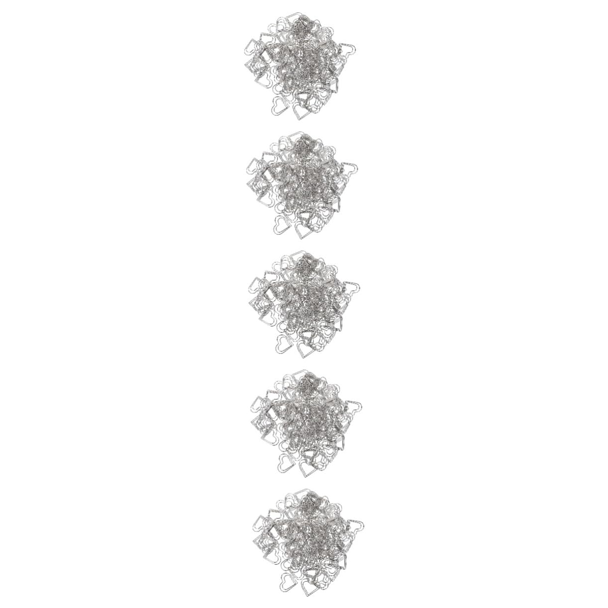 OSALADI 5 Set Graffetta Piccole Clip Di Carta A Forma Di Clip Da Ufficio Di Dimensioni Cuore Cuori Fermagli Di Carta Graffette Decorative Mini Graffette Argento Metallo 100 Pezzi * 5