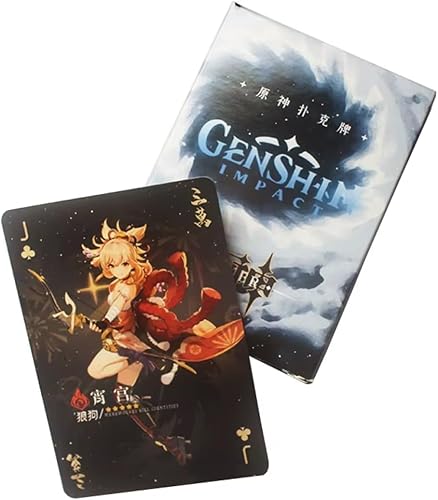 DoubleChin Genshin Impact - Juego de cartas de póquer de 54 piezas