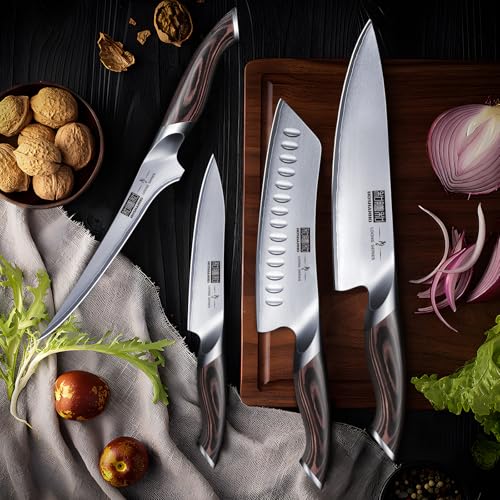 Image of HOSHANHO 16PCS Knife Set, Ultra Sharp Japanese Kitchen Knife Set with Block | Japanese High Carbon Stainless Steel Cooking Knife set, Multipurpose Chef Knives Set with Sharpener, Ergonomic Handle, Gifts