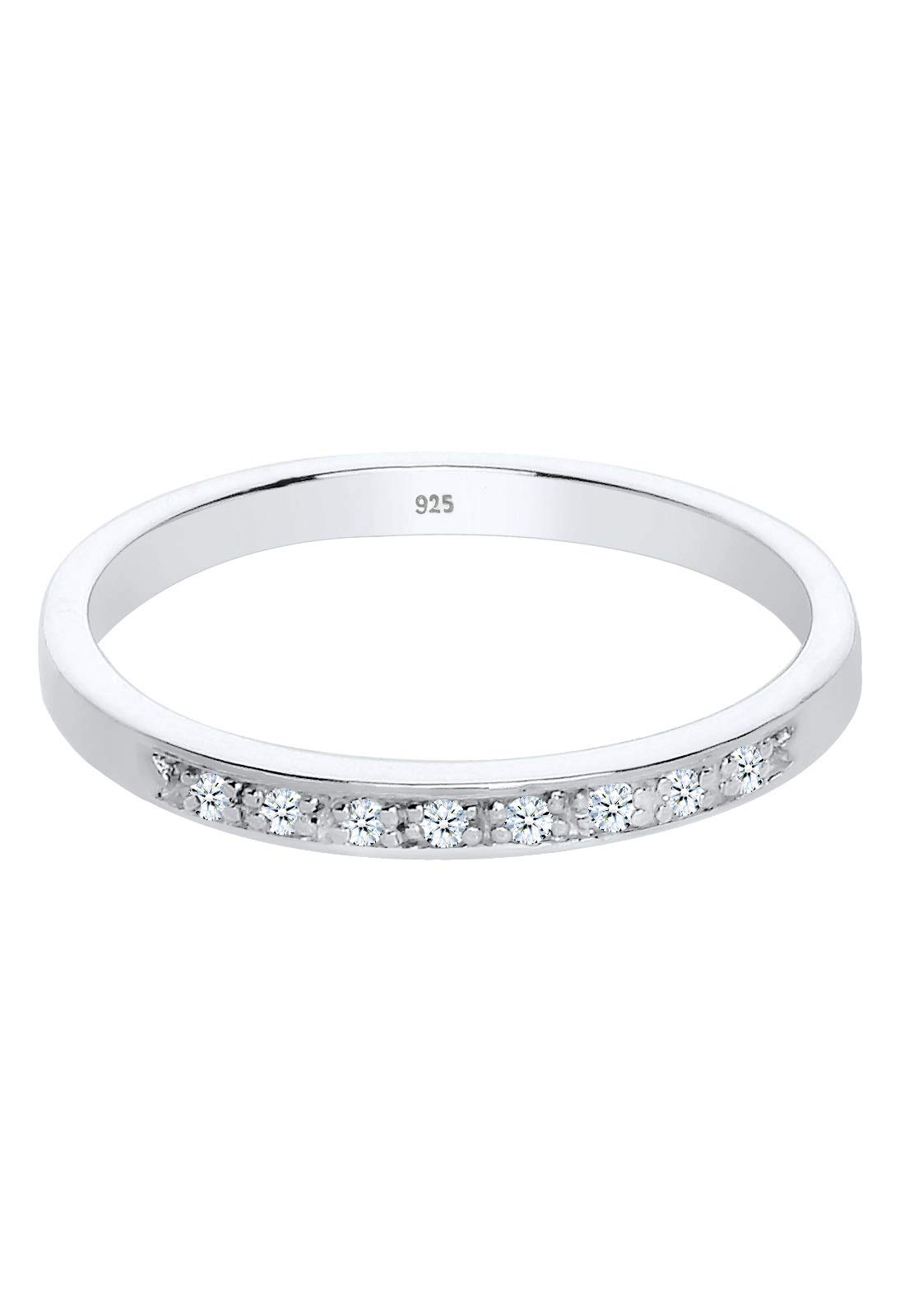 Elli DIAMONDS Ring Damen Aufsteckring Funkelnd mit Diamant (0.04 ct.) in 925 Sterling Silber